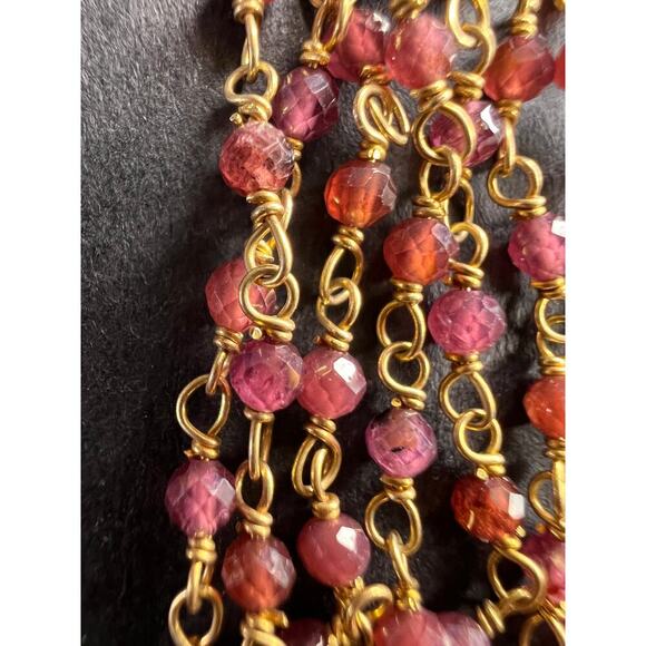 Freshwater pearl and garnet chandelier sterling silver earrings - Picture 10 of 14